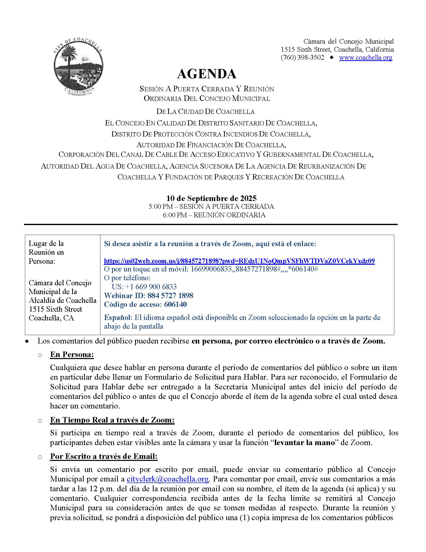 2025-09-10 City Council Closed Session and Regular Meeting Agenda SPA_Page_1