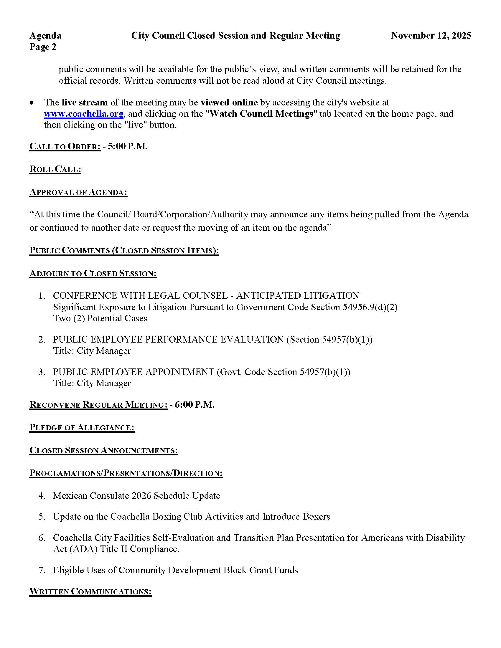 11.12.2025 City Council Regular and Closed Session Meeting Agenda_Page_2