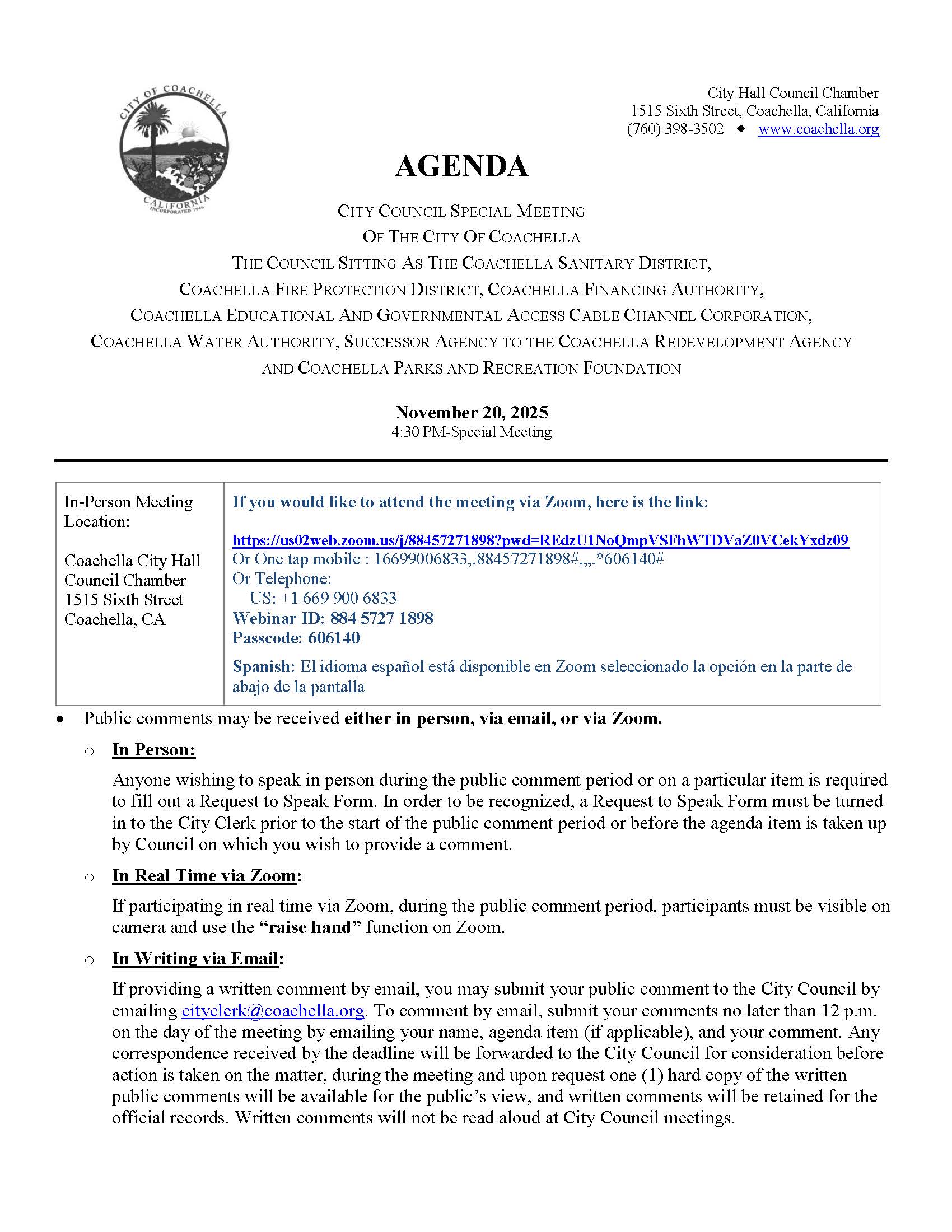 2025-11.20 City Council Special Meeting Agenda (002)_Page_1