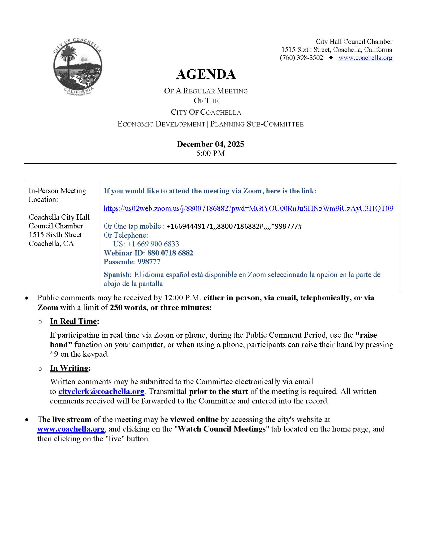 12.04.2025 Economic Development I Planning Sub-Committee Meeting Agenda_Page_1